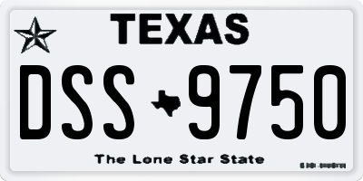 TX license plate DSS9750