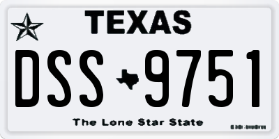 TX license plate DSS9751