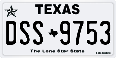 TX license plate DSS9753