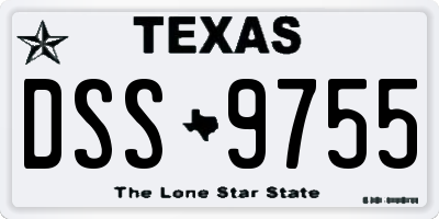 TX license plate DSS9755