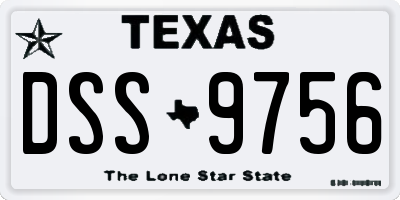 TX license plate DSS9756