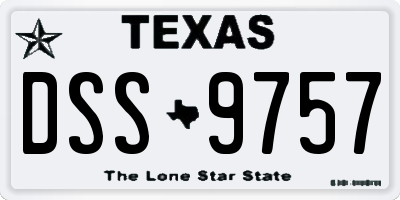 TX license plate DSS9757