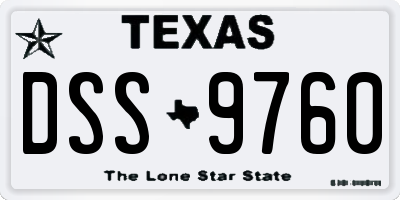 TX license plate DSS9760