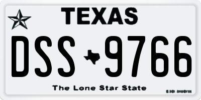TX license plate DSS9766