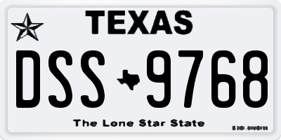 TX license plate DSS9768