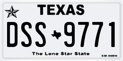 TX license plate DSS9771