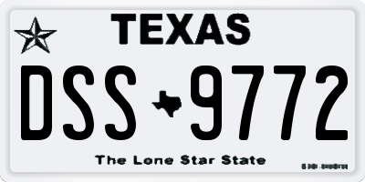 TX license plate DSS9772