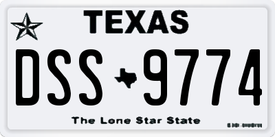 TX license plate DSS9774