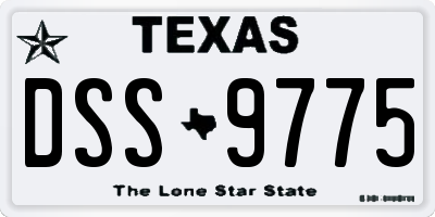 TX license plate DSS9775