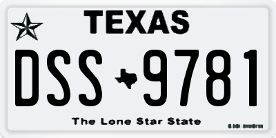 TX license plate DSS9781