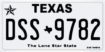 TX license plate DSS9782