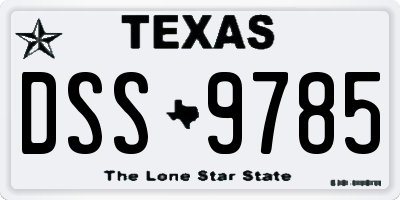 TX license plate DSS9785