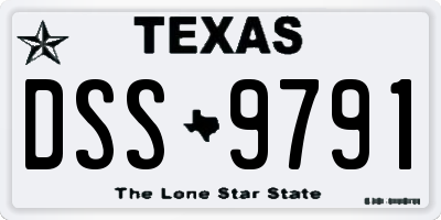 TX license plate DSS9791