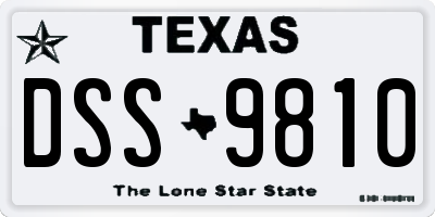 TX license plate DSS9810