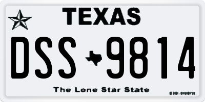 TX license plate DSS9814