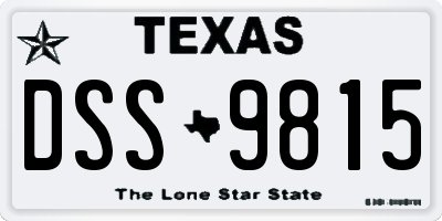 TX license plate DSS9815