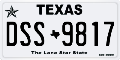 TX license plate DSS9817