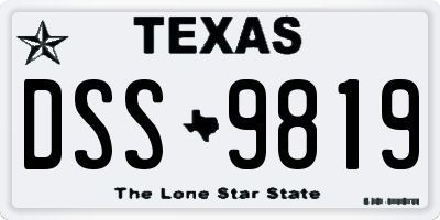 TX license plate DSS9819