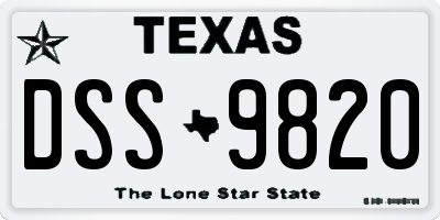 TX license plate DSS9820