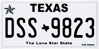 TX license plate DSS9823
