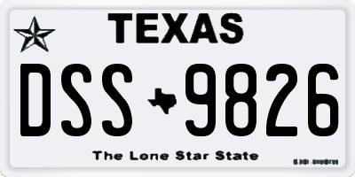 TX license plate DSS9826