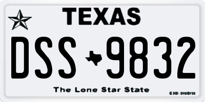 TX license plate DSS9832