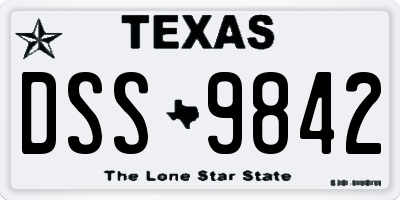 TX license plate DSS9842