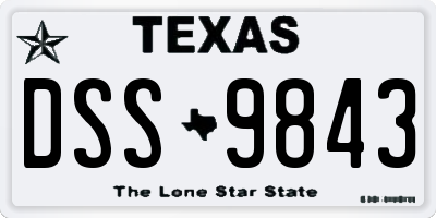 TX license plate DSS9843