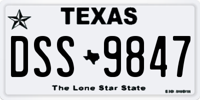 TX license plate DSS9847