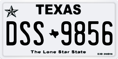 TX license plate DSS9856