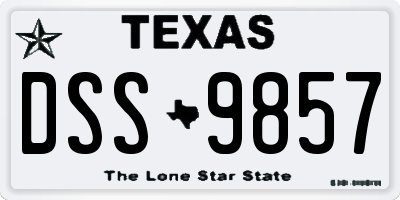 TX license plate DSS9857