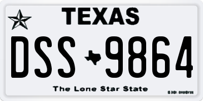 TX license plate DSS9864