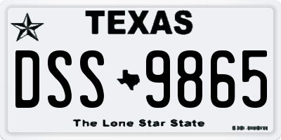 TX license plate DSS9865