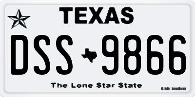 TX license plate DSS9866