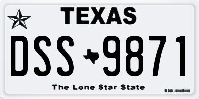 TX license plate DSS9871