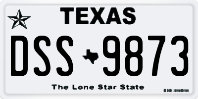 TX license plate DSS9873