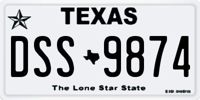 TX license plate DSS9874