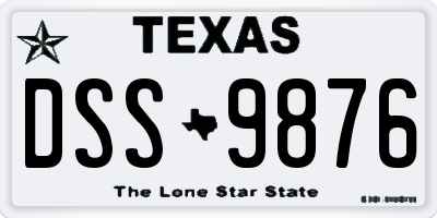 TX license plate DSS9876