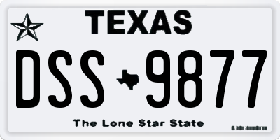 TX license plate DSS9877