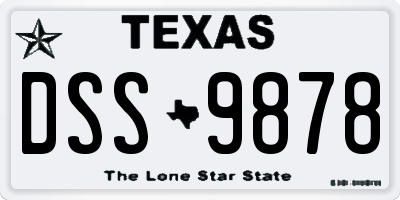 TX license plate DSS9878