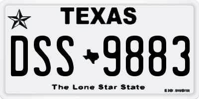 TX license plate DSS9883