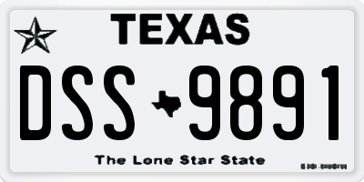 TX license plate DSS9891