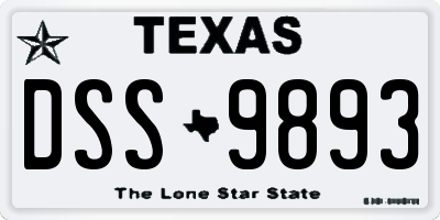 TX license plate DSS9893