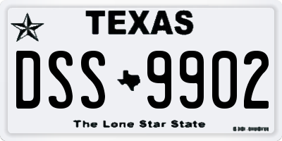 TX license plate DSS9902
