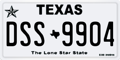 TX license plate DSS9904