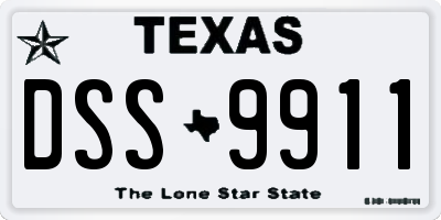 TX license plate DSS9911