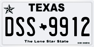 TX license plate DSS9912