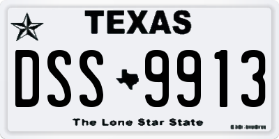 TX license plate DSS9913