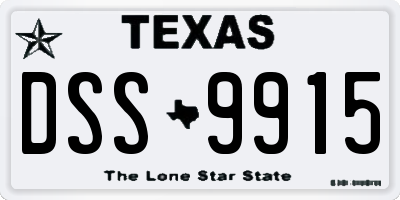 TX license plate DSS9915