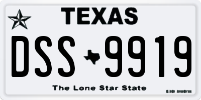 TX license plate DSS9919